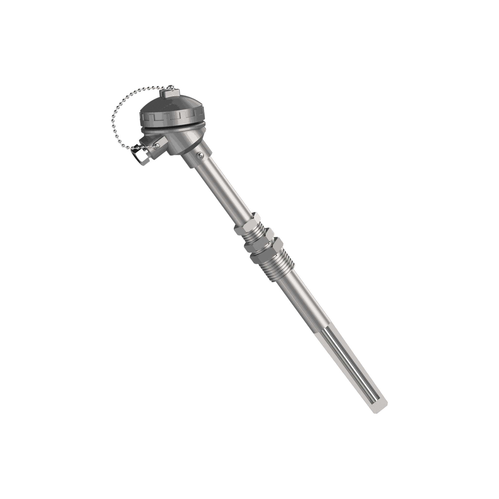 Thermocouple T-656 avec doigt de gant conique et raccord de compensation réglable