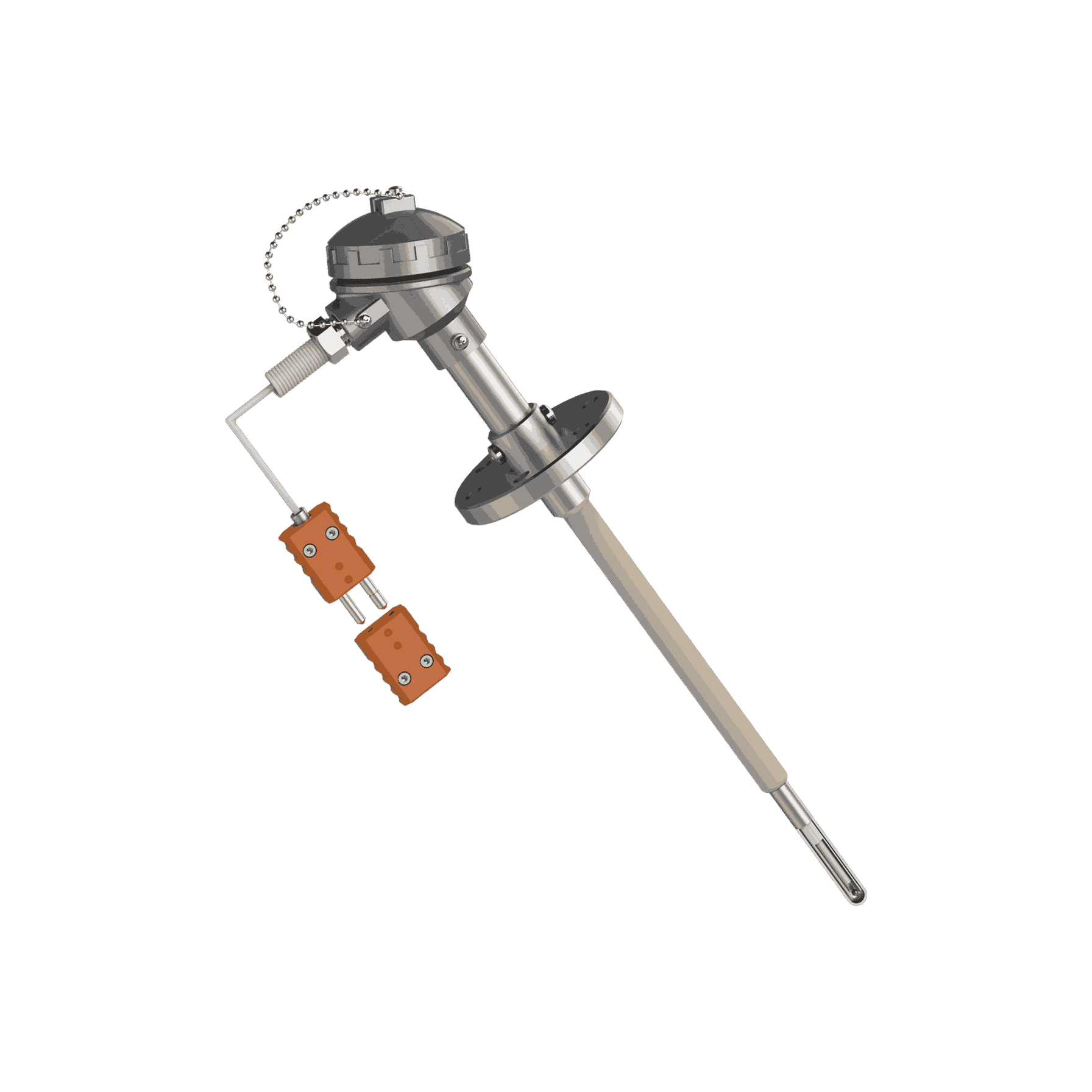 Thermocouple T-805 à double tube de protection et bride réglable