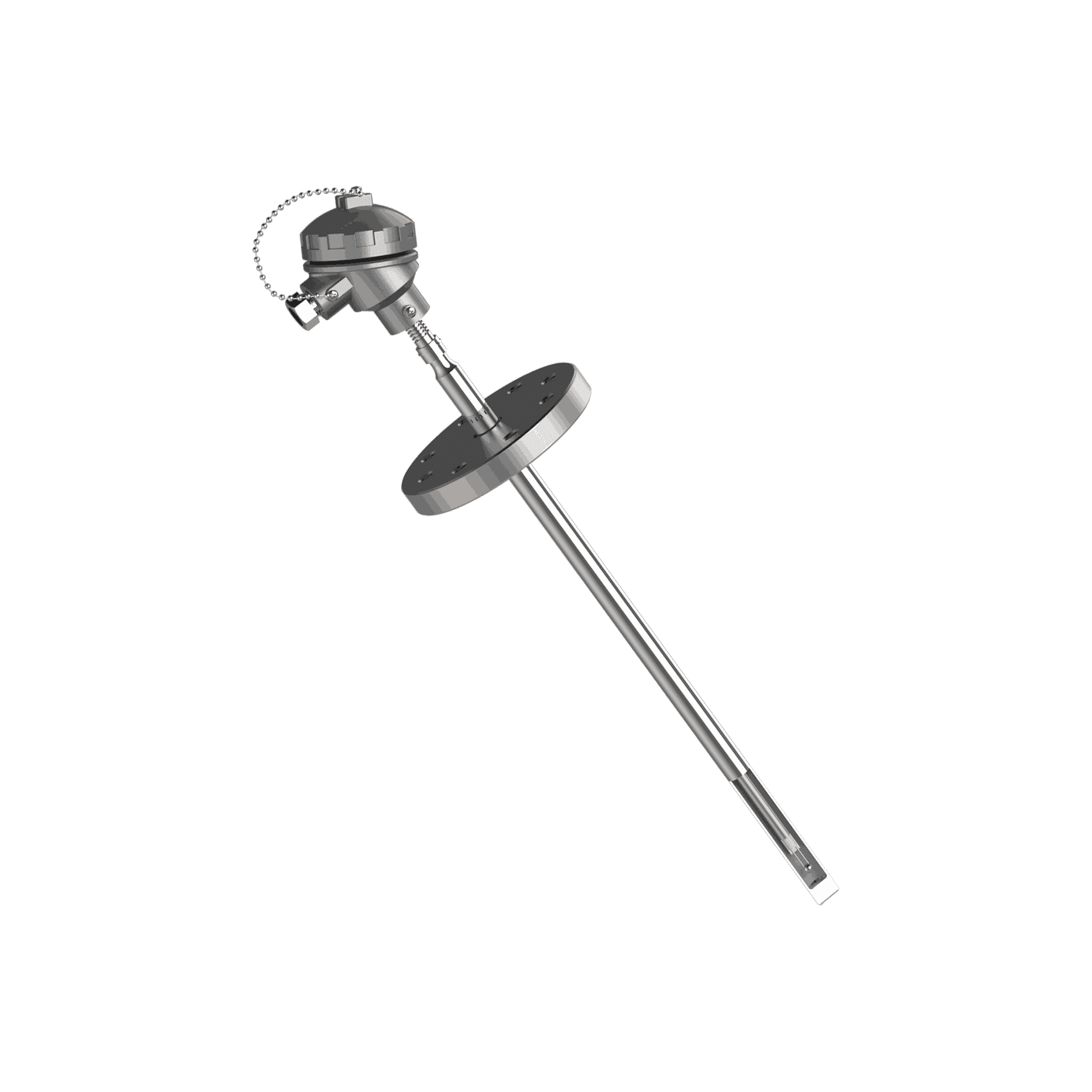 Thermocouple T-903 à tubes de protection extérieur et intérieur, avec contre-bride