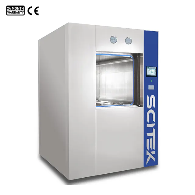 Autoclave horizontal à vide pulsé à porte relevante, série ST-BV (150 → 800 L)