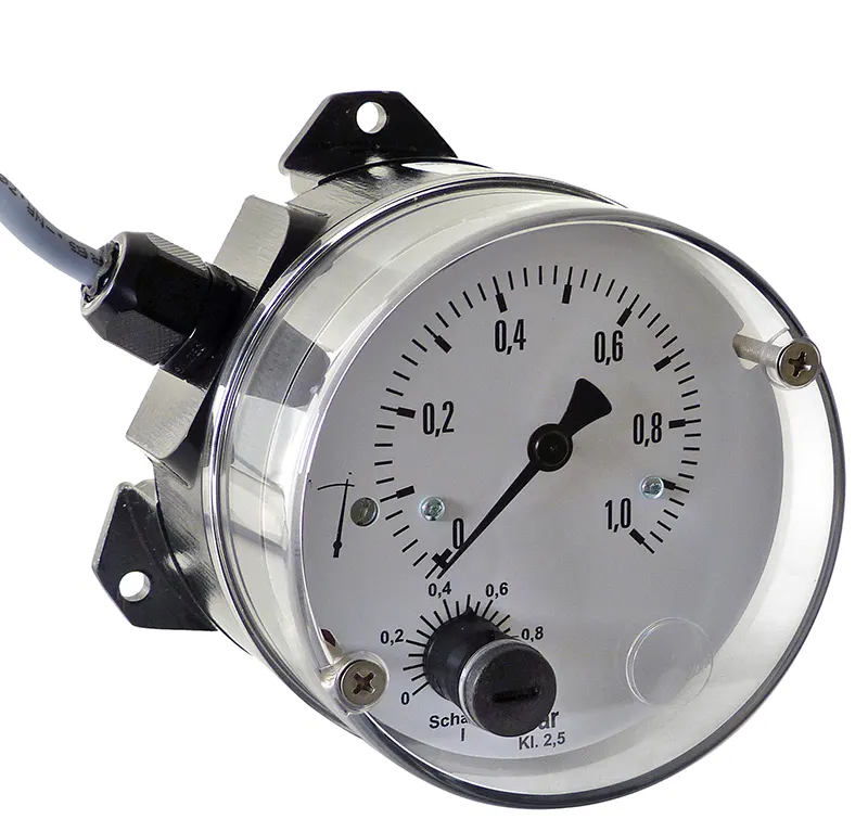 Série DS11 Manomètres différentiels avec contact, ΔP : 0...400 mbar à 0...25 bar