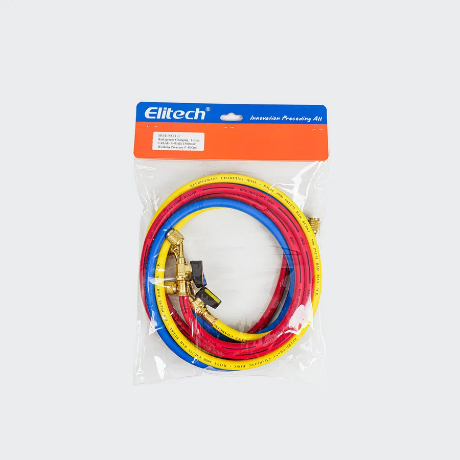 Elitech BVH-15 – خراطيم شحن بصمام كروي 1/4"، 60 بوصة