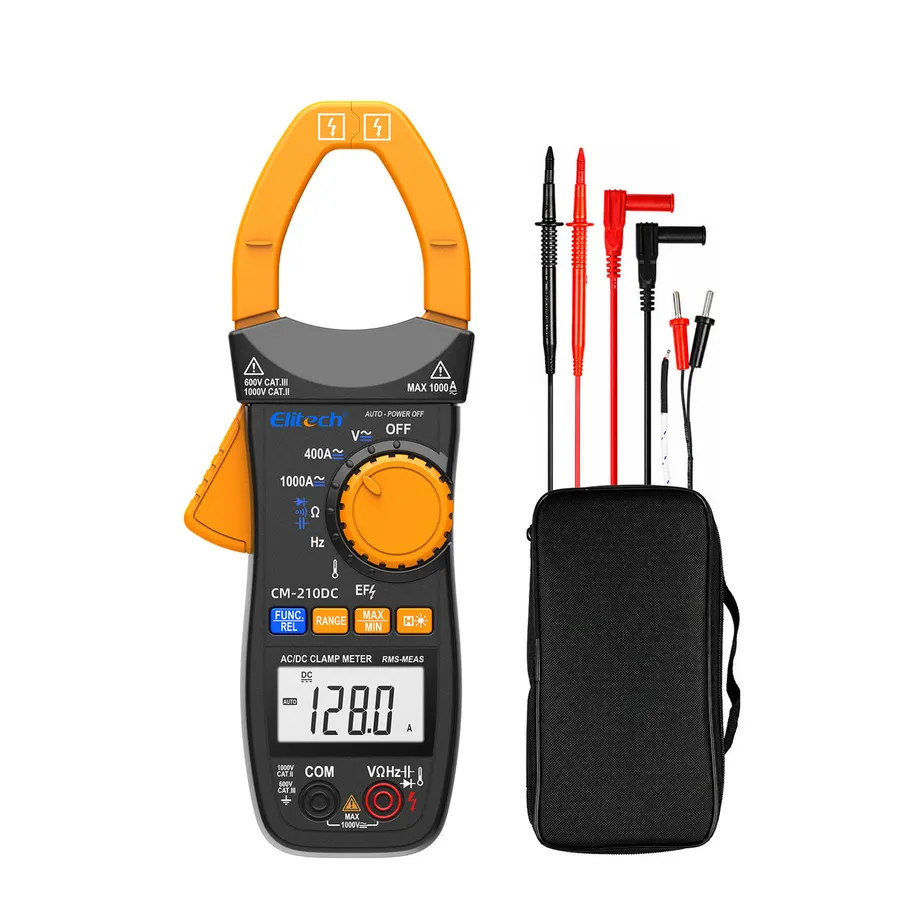 Elitech CM-210DC – Pince ampèremétrique numérique TRMS AC/DC 4000 points