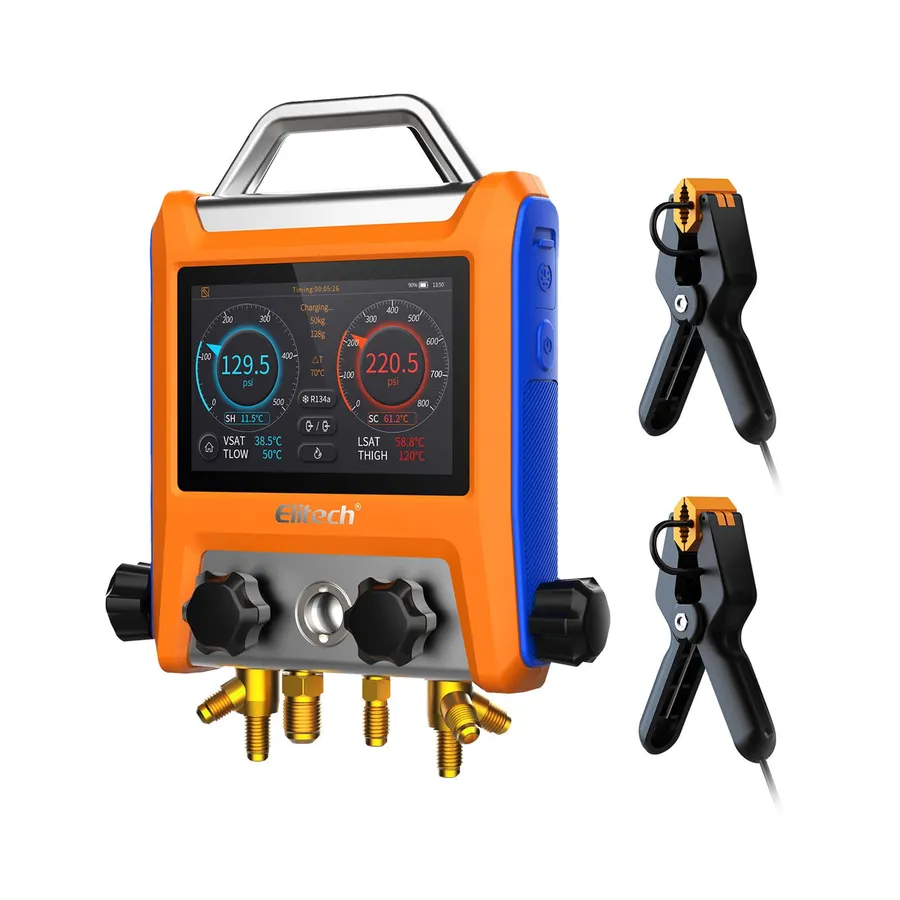 Elitech EMG-40V – Intelligent 4-way digital manifold with vacuum transmitter