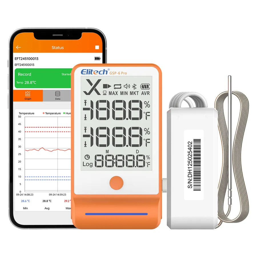 Elitech GSP-6Pro-TLE – Enregistreur ultra-basse température Bluetooth (-200 °C)