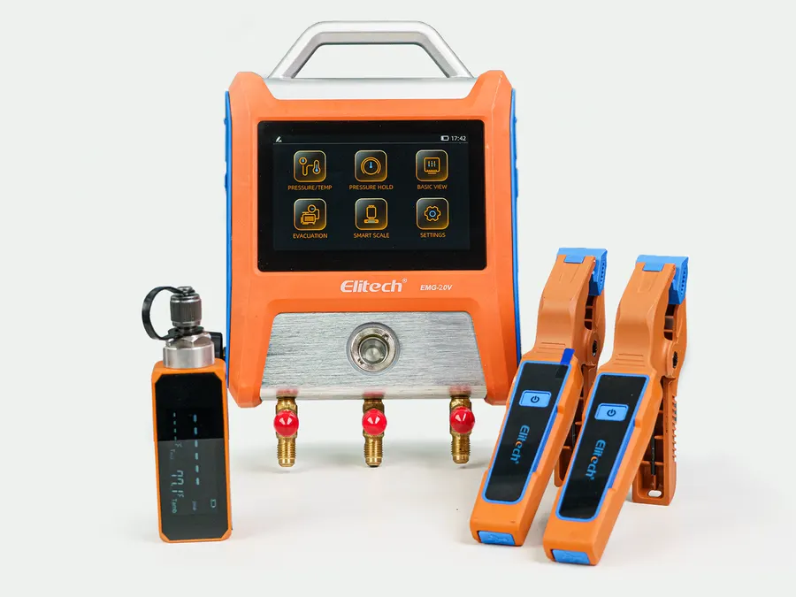Elitech – طقم EMG-20V + مقياس التفريغ VGW-Mini + ملقطان IPT-01