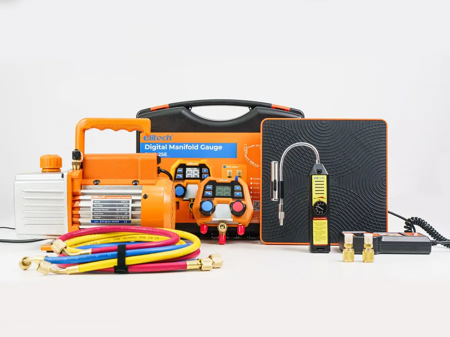 Elitech – طقم لفنّيي التبريد: NVP-5 + DMG-2SE + WJL-6000S + LMC-100F+
