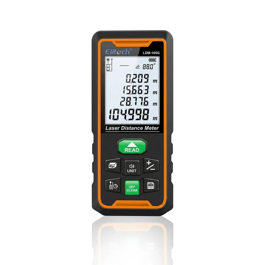 Elitech LDM-105G – Télémètre laser 105 m avec capteur d'angle