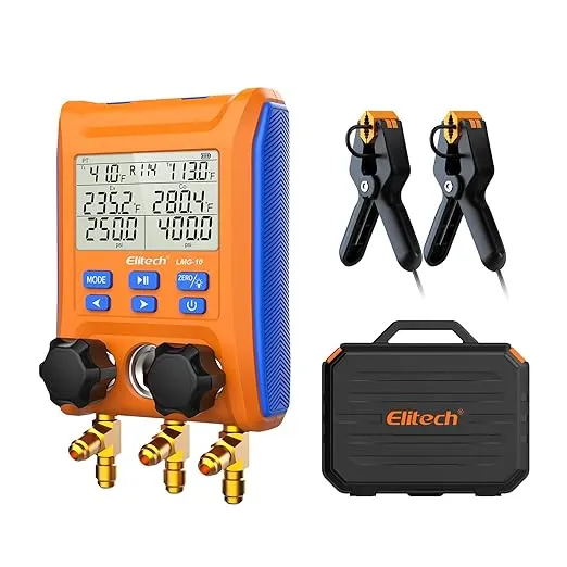 Elitech LMG-10 – Manifold numérique 2 vannes avec pinces de température