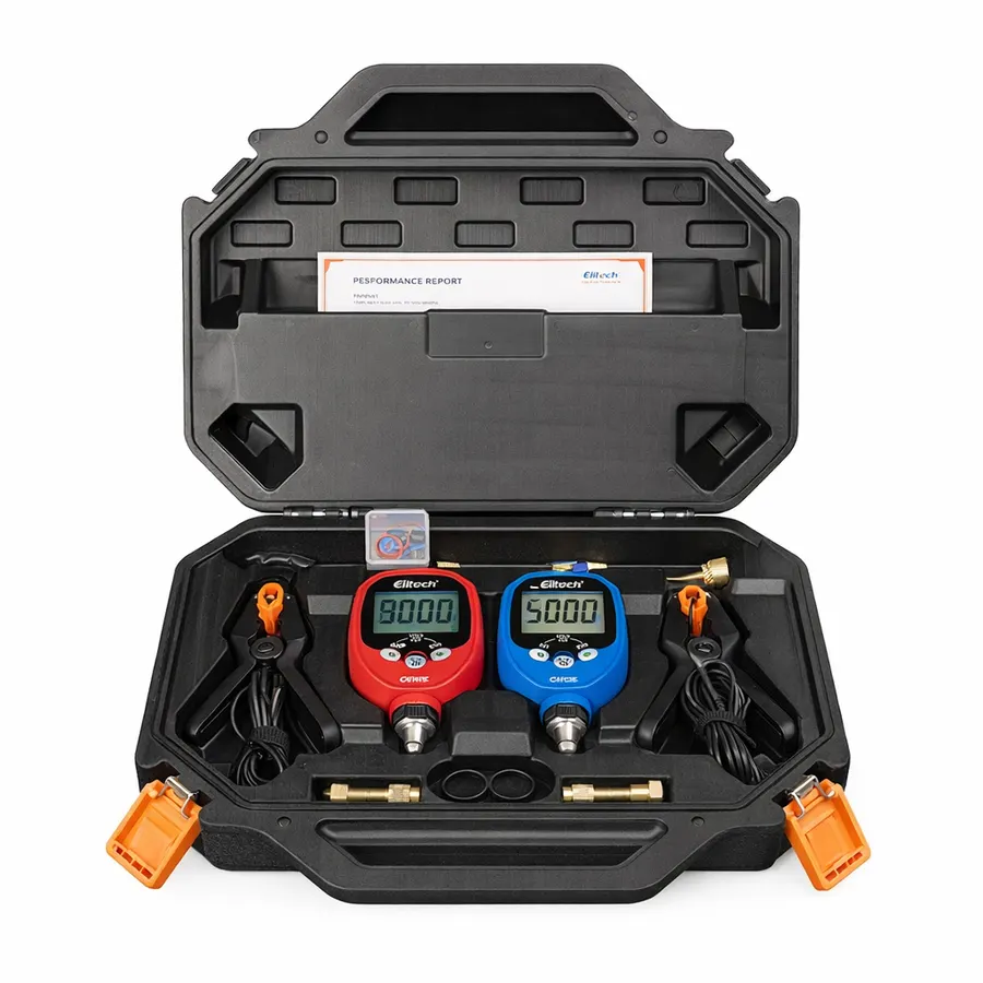 Elitech PT-500 & PT-800 Pro – Manifold HVAC sans fil avec pinces de température amovibles