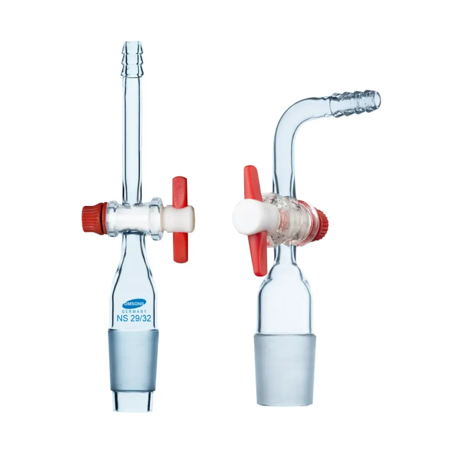 مهايئ مخروطي مستقيم بصنبور PTFE