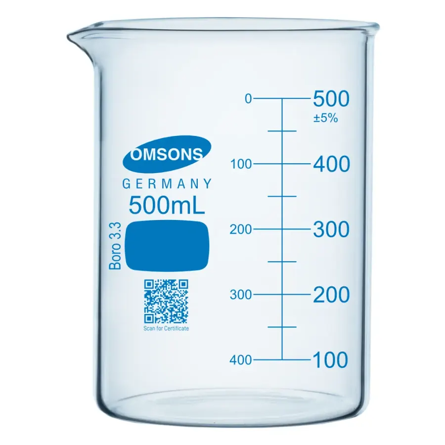 Bécher forme basse à paroi épaisse, avec bec, ASTM