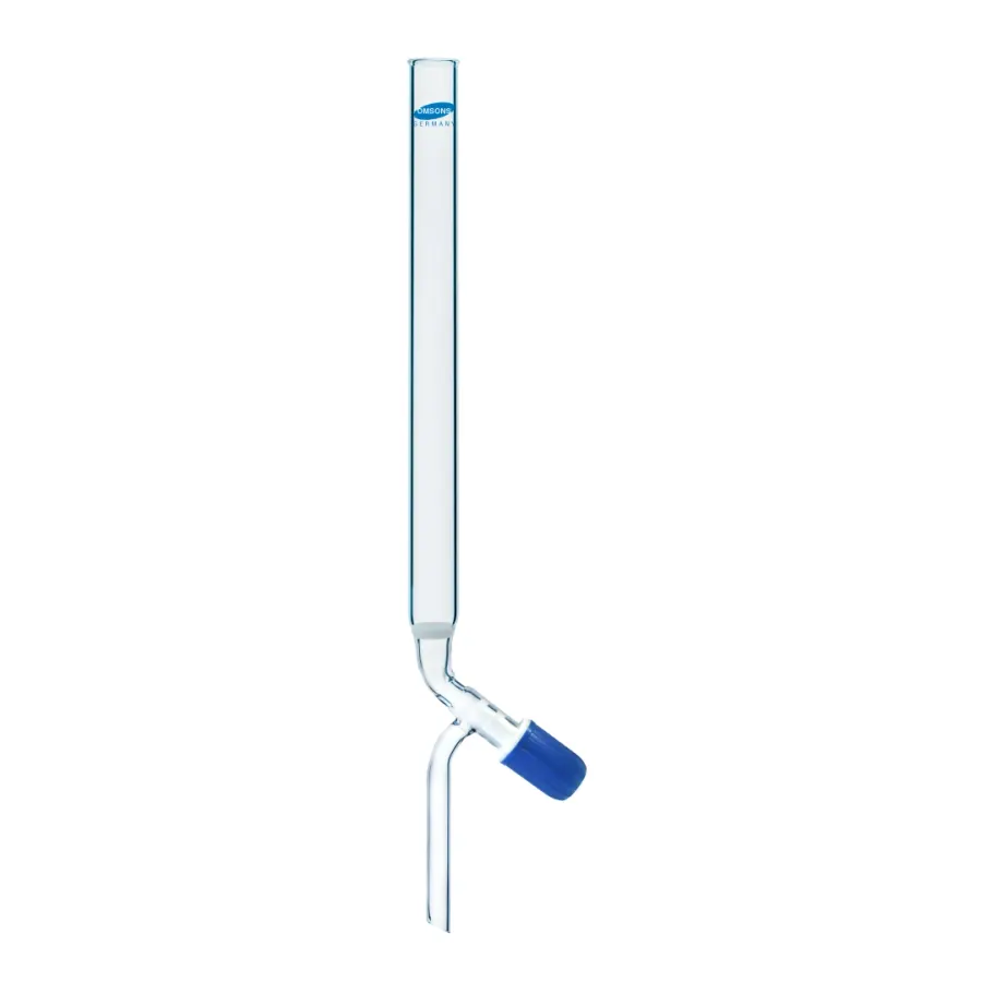 Colonne de chromatographie à disque fritté et vanne pointeau PTFE