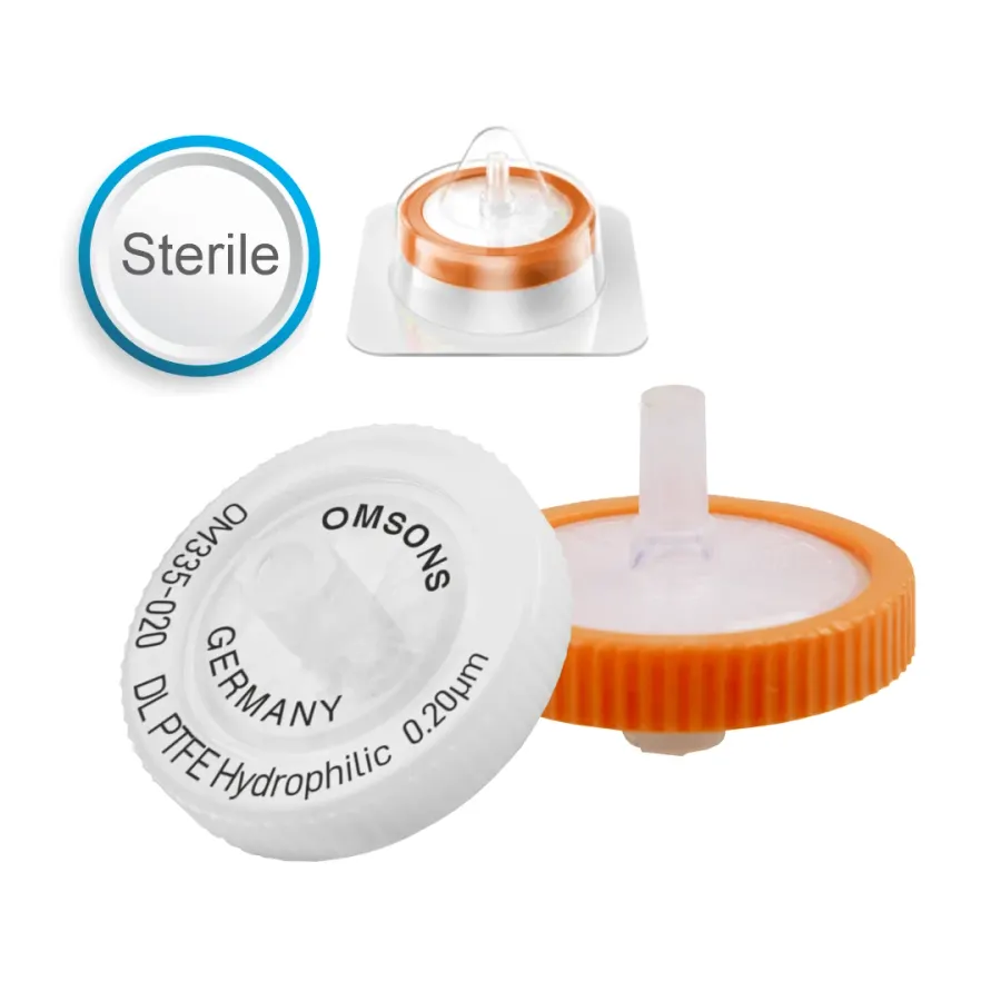 Double Layered Syringe Filters Hydrophilic PTFE Sterile