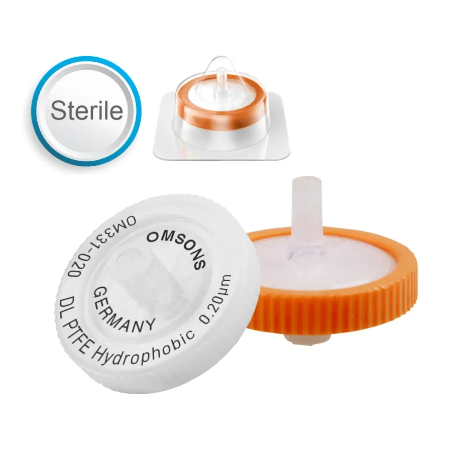 Double Layered Syringe Filters Hydrophobic PTFE Sterile