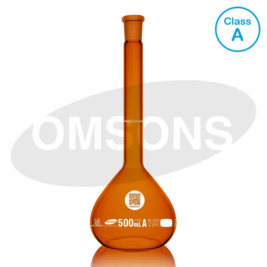 ISI Mark Volumetric Flasks Amber Class A