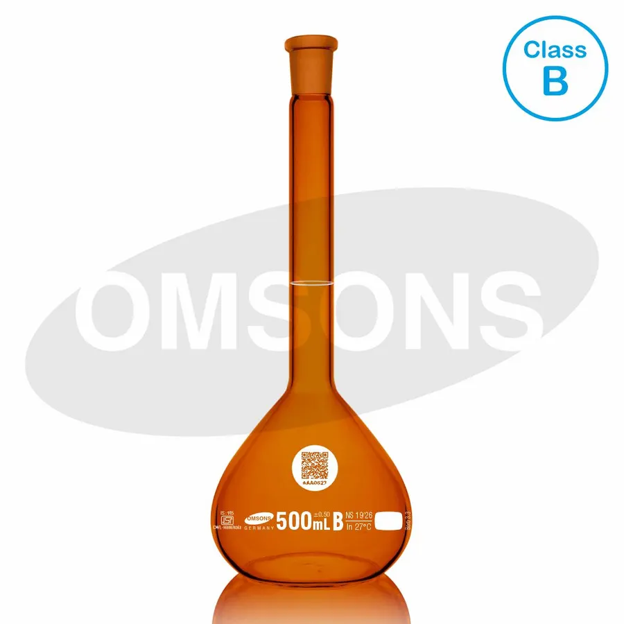 ISI Mark Volumetric Flasks Amber Class B