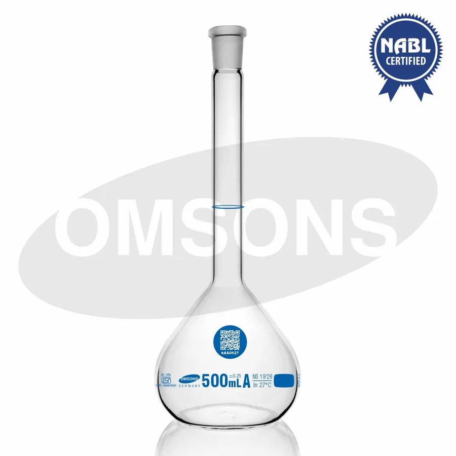 ISI Mark Volumetric Flasks Class A with NABL Certificate