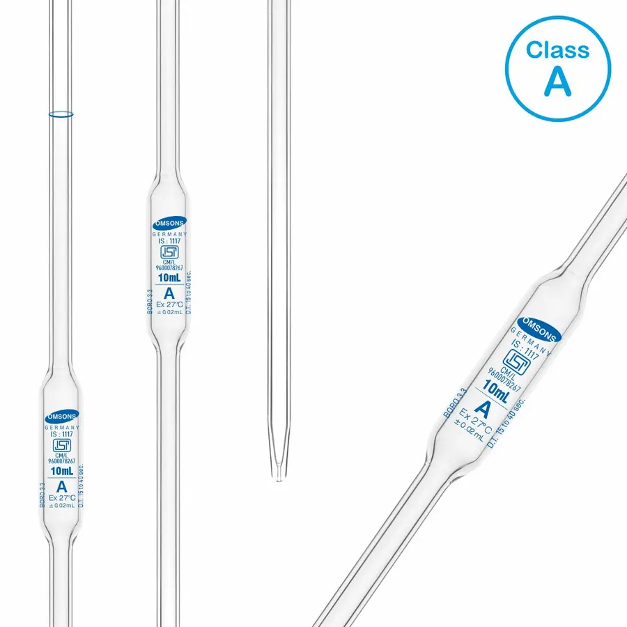 ISI Mark Volumetric Pipettes One Mark Class A