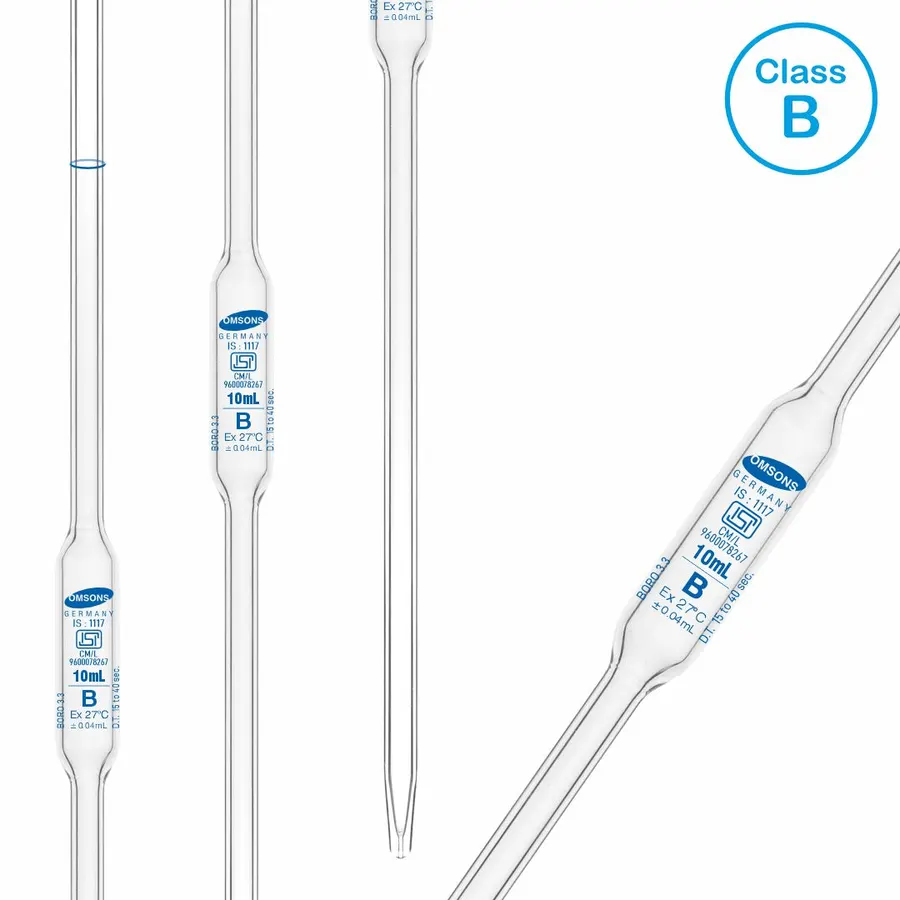 ISI Mark Volumetric Pipettes One Mark Class B