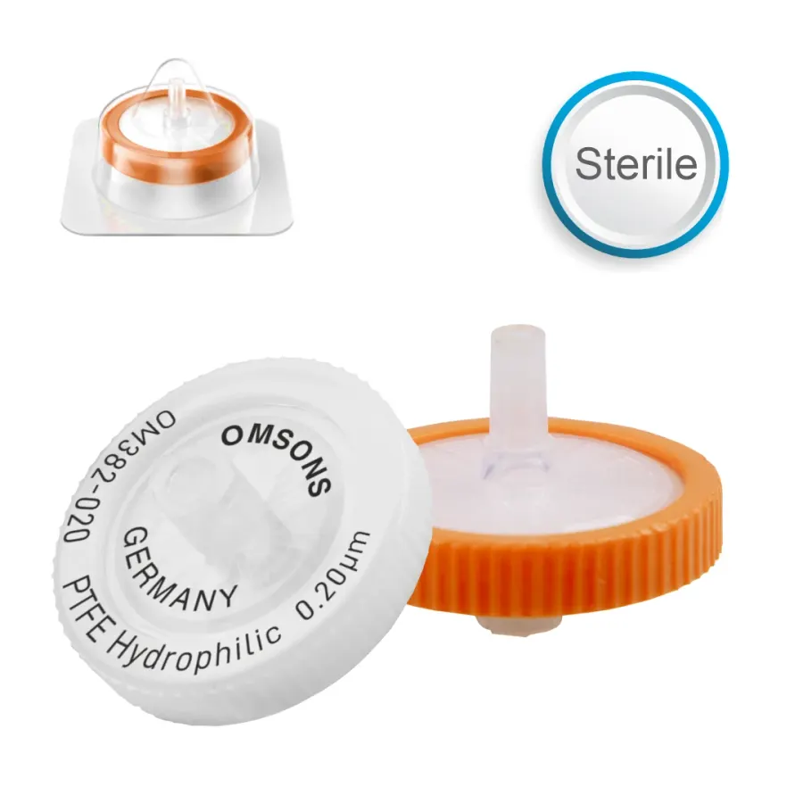 PTFE Syringe Filters Hydrophilic Sterile with Micro-glass Fiber Pre-filter