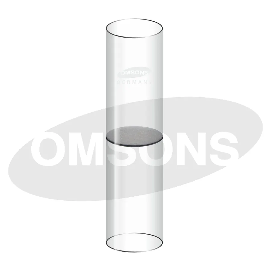 Tube filtrant en verre fritté, disque scellé au centre