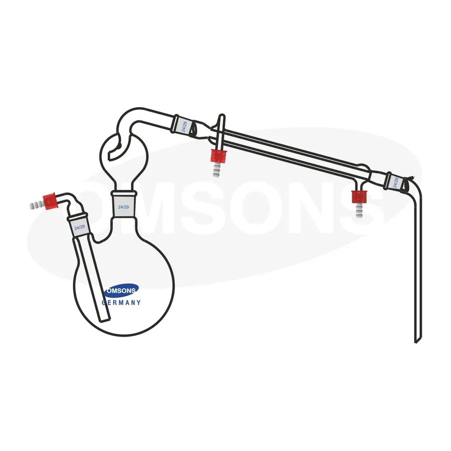 Steam Distillation Assembly with Double Neck Round Bottom Flask