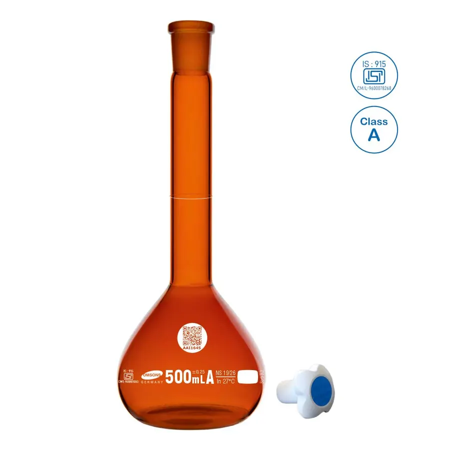 Volumetric Flask Amber Class-A DIN/ISO