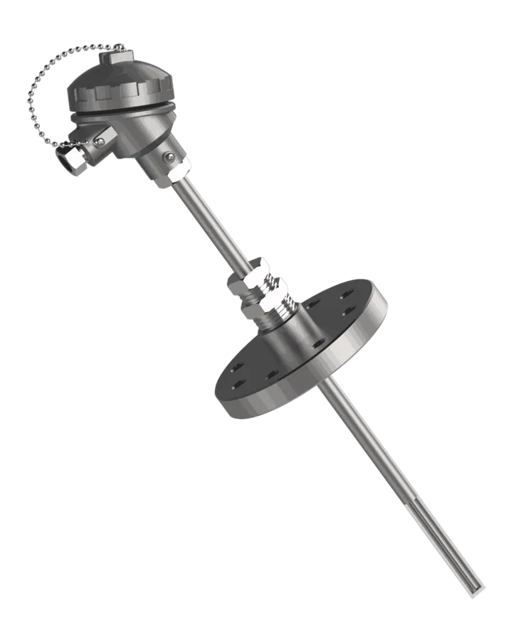 Sonde Pt100 R-731 avec doigt de gant droit et bride