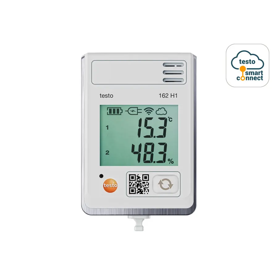 testo 162 H1 - Enregistreur de données en ligne avec afficheur et capteur de température et d’humidité intégré