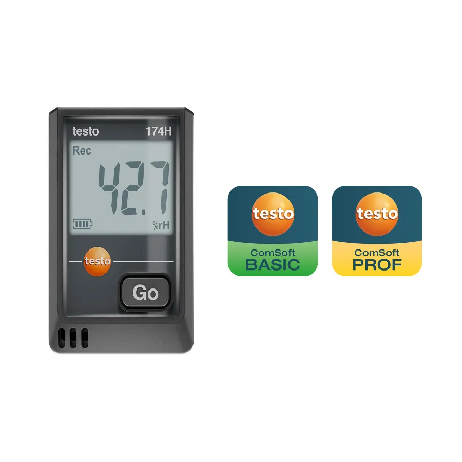 testo 174 H - مسجّل الرطوبة والحرارة بمنفذ USB-C وبرنامج للحاسوب