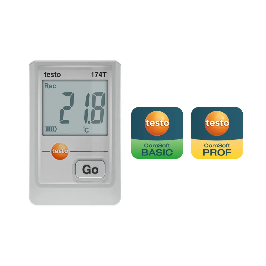 testo 174 T - مسجّل حرارة بمنفذ USB-C وبرنامج للحاسوب