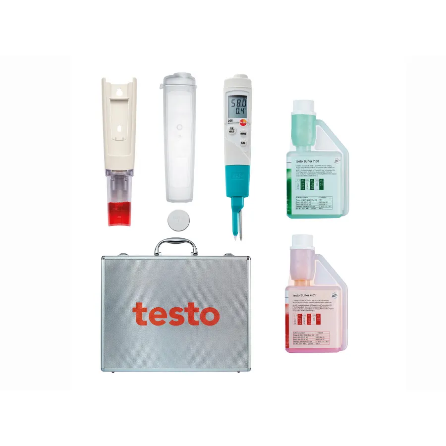 testo 206-pH2 kit - جهاز قياس pH ودرجة الحرارة في الأوساط شبه الصلبة