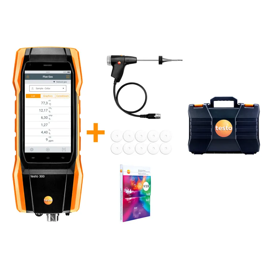 testo 300 Premium - analyseur de combustion (O2, CO jusqu’à 15 000 ppm)