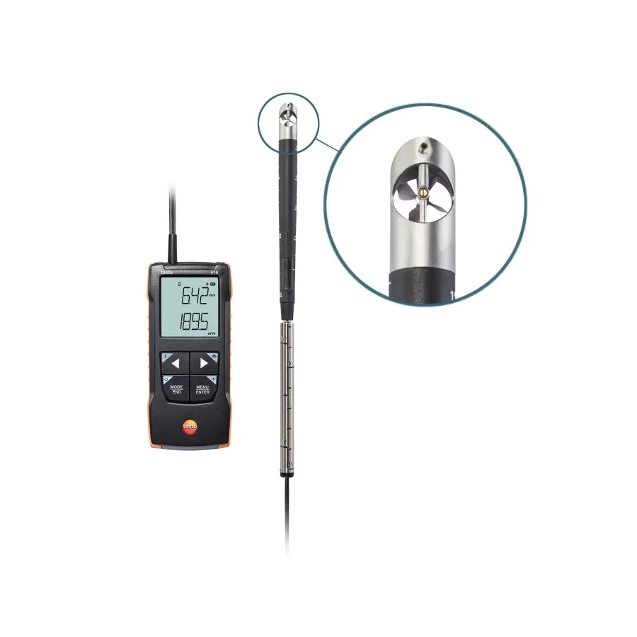 testo 416 - Anémomètre numérique à hélice de 16 mm avec connexion à l’App