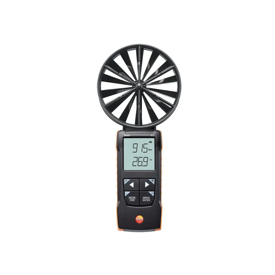testo 417 - مقياس رقمي لسرعة الهواء بمروحة 100 مم مع الاتصال بالتطبيق