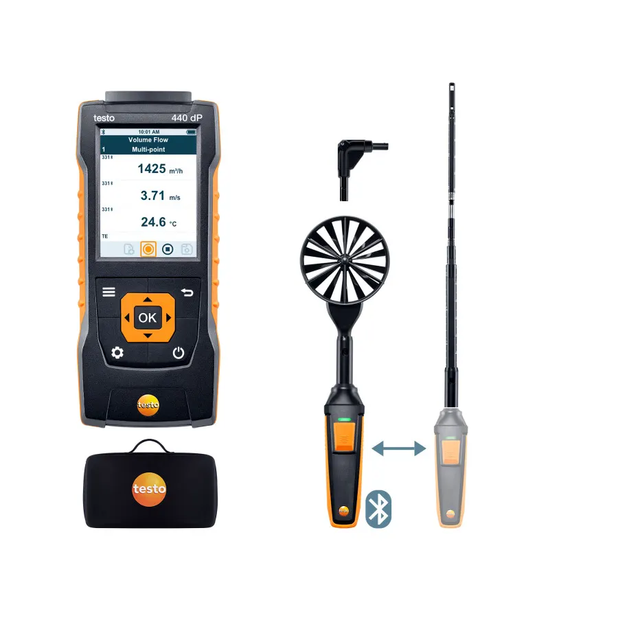 testo 440 delta P Kit combiné 1 avec Bluetooth® pour l’écoulement