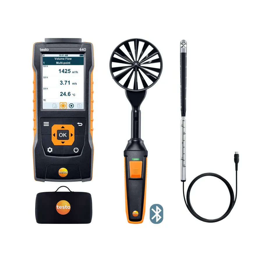 testo 440 Kit combiné 2 avec Bluetooth® pour l’écoulement