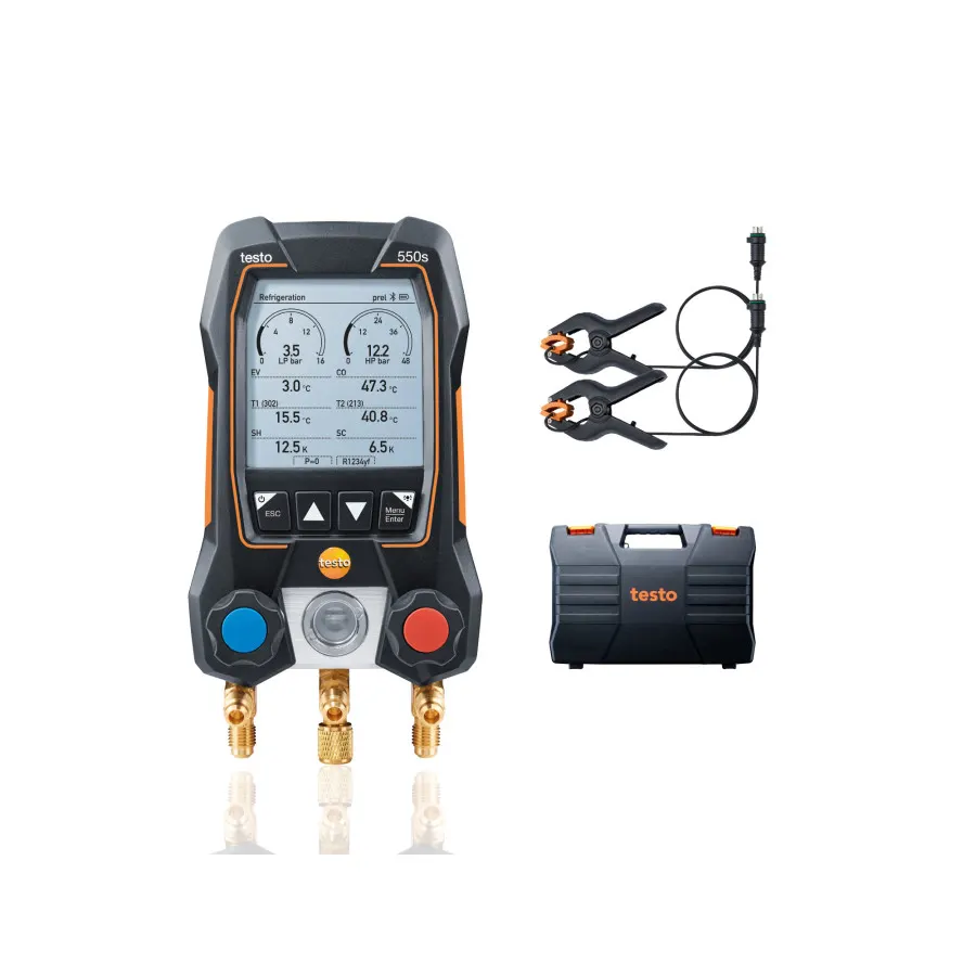 testo 550s kit de base - Manifold électronique intelligent avec sondes de température filaires à pince