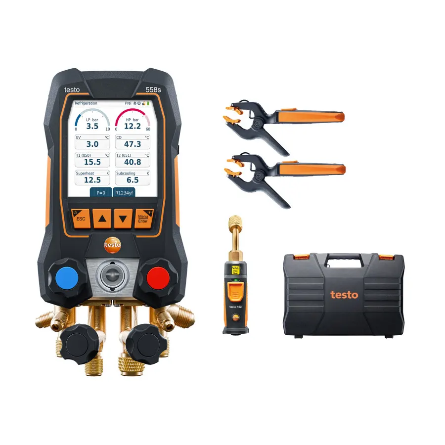 testo 558s kit Smart Vide - Manifold électronique intelligent avec sondes de température et de vide sans fil