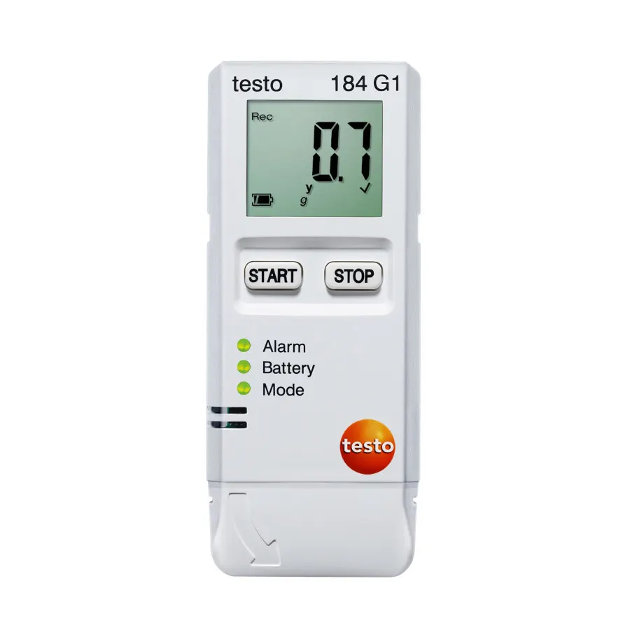 testo 184 G1 - مسجّل بيانات للصدمات والرطوبة والحرارة في إطار مراقبة النقل